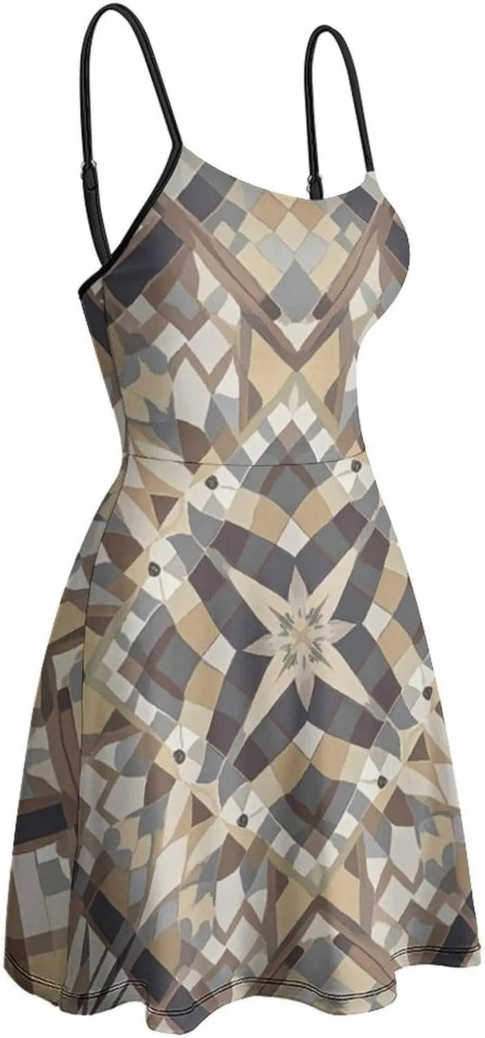 Women's Casual Swing Midi Sun Dress for Party Beach Date