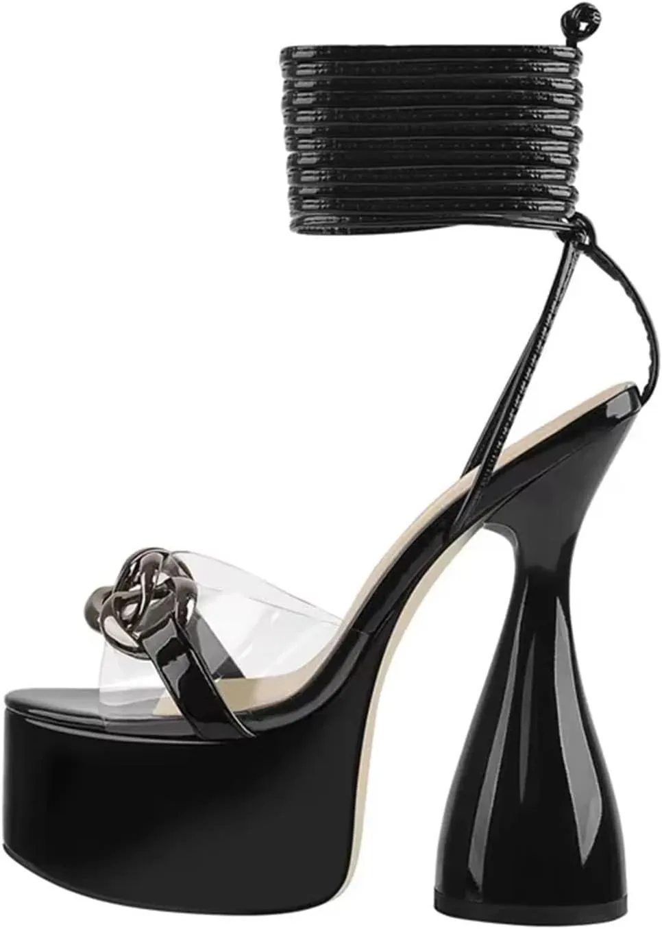 Women's Crocodile Print Sandals - Gold Cross Strap Spike Heels