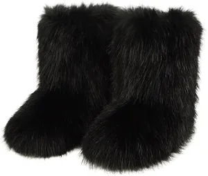 Women's Fashion Casual Outdoor Furry Boots Winter Imitation Snow Boots 50cm High Boots City Snow Boots Women