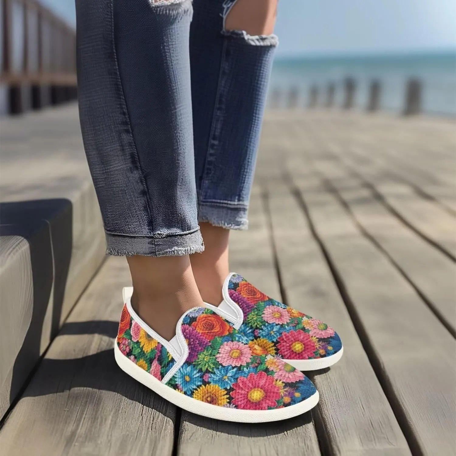 Women's Fashion Sneakers Casual Slip On Tennis Shoes Arch Support Walking Shoes for Women