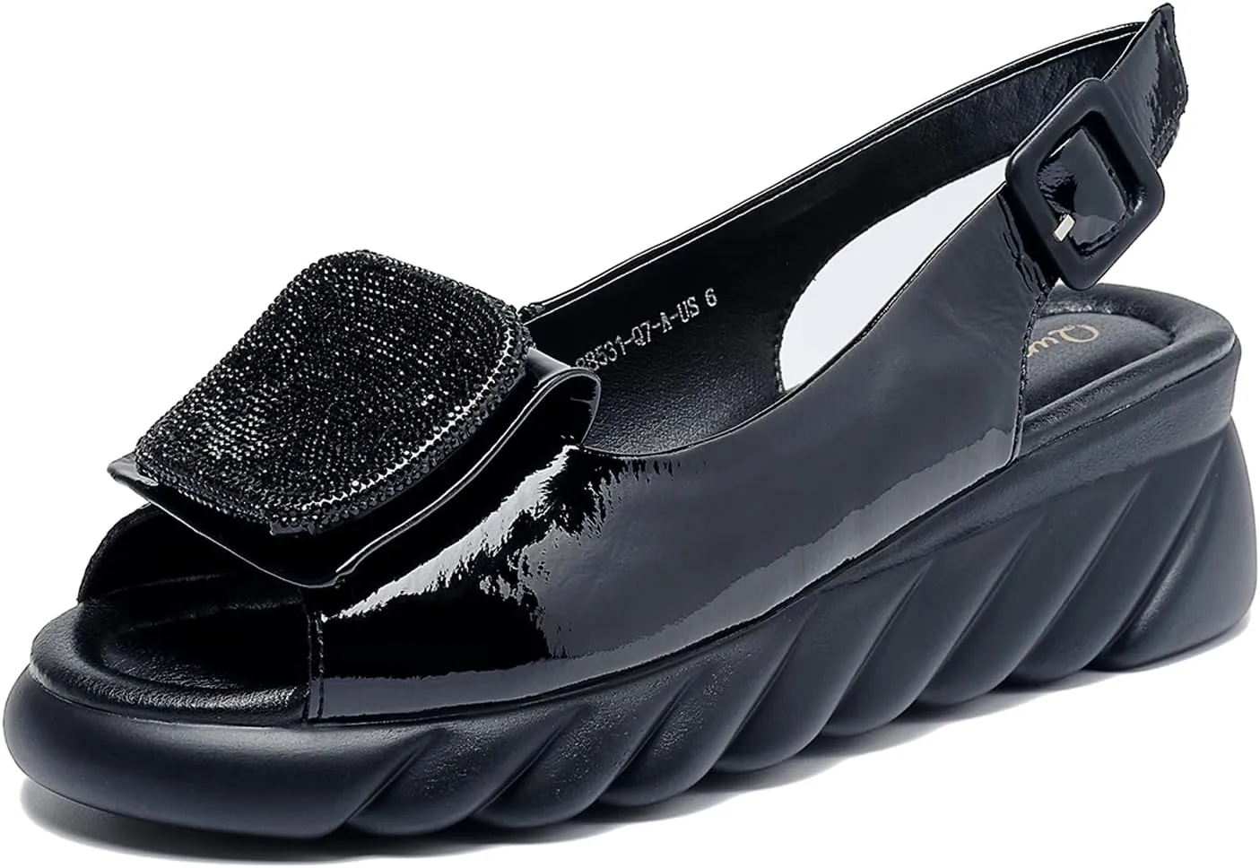 Women's Flat Peep Toe Ankle Strap Slingback Sandals with Rhinestone Accents & Padded Comfort – Street Style Shoes