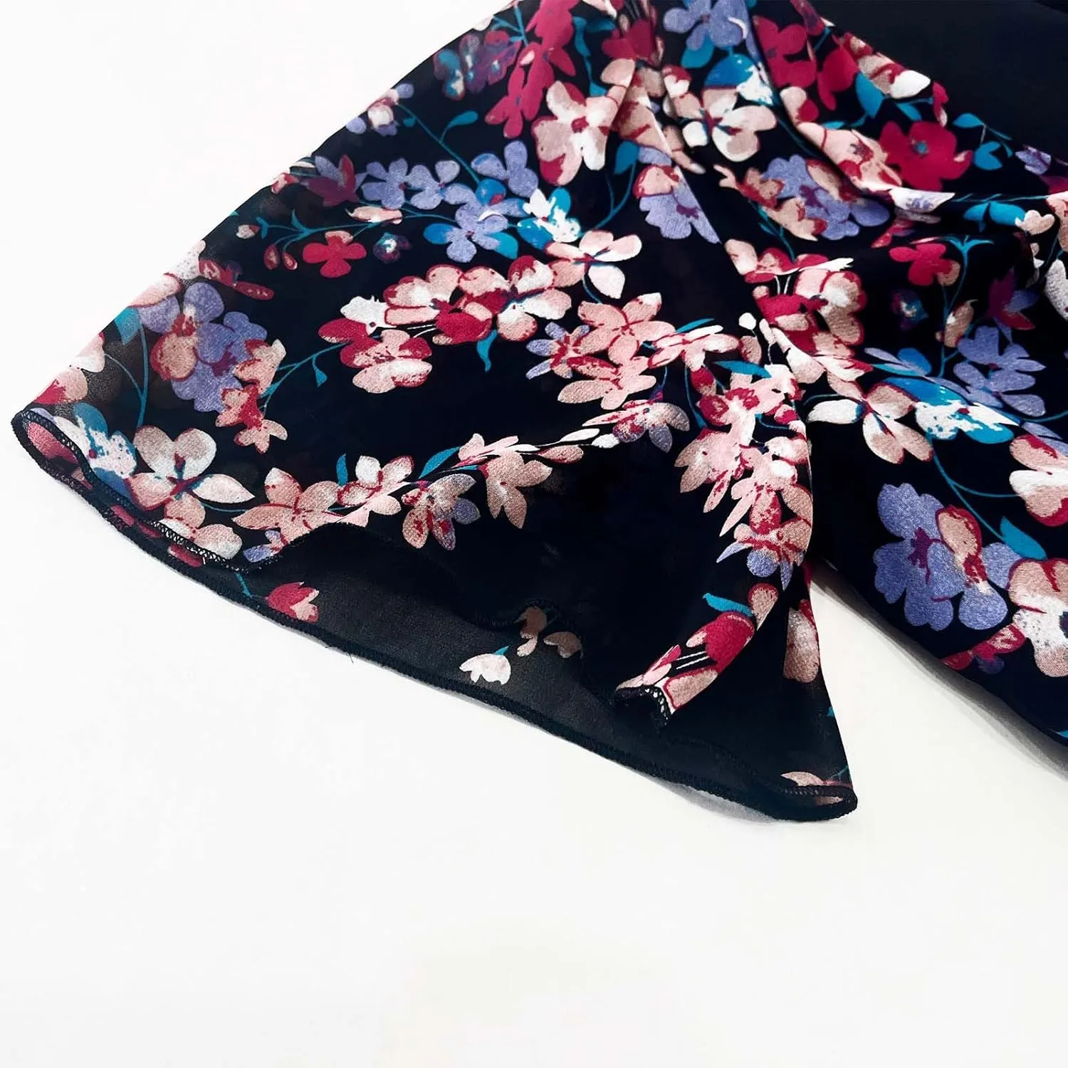 Women's Floral Maxi Dress Flowy V Neck High Waist Summer Wedding Guest Party Casual Chiffon Dress High Split Sundress