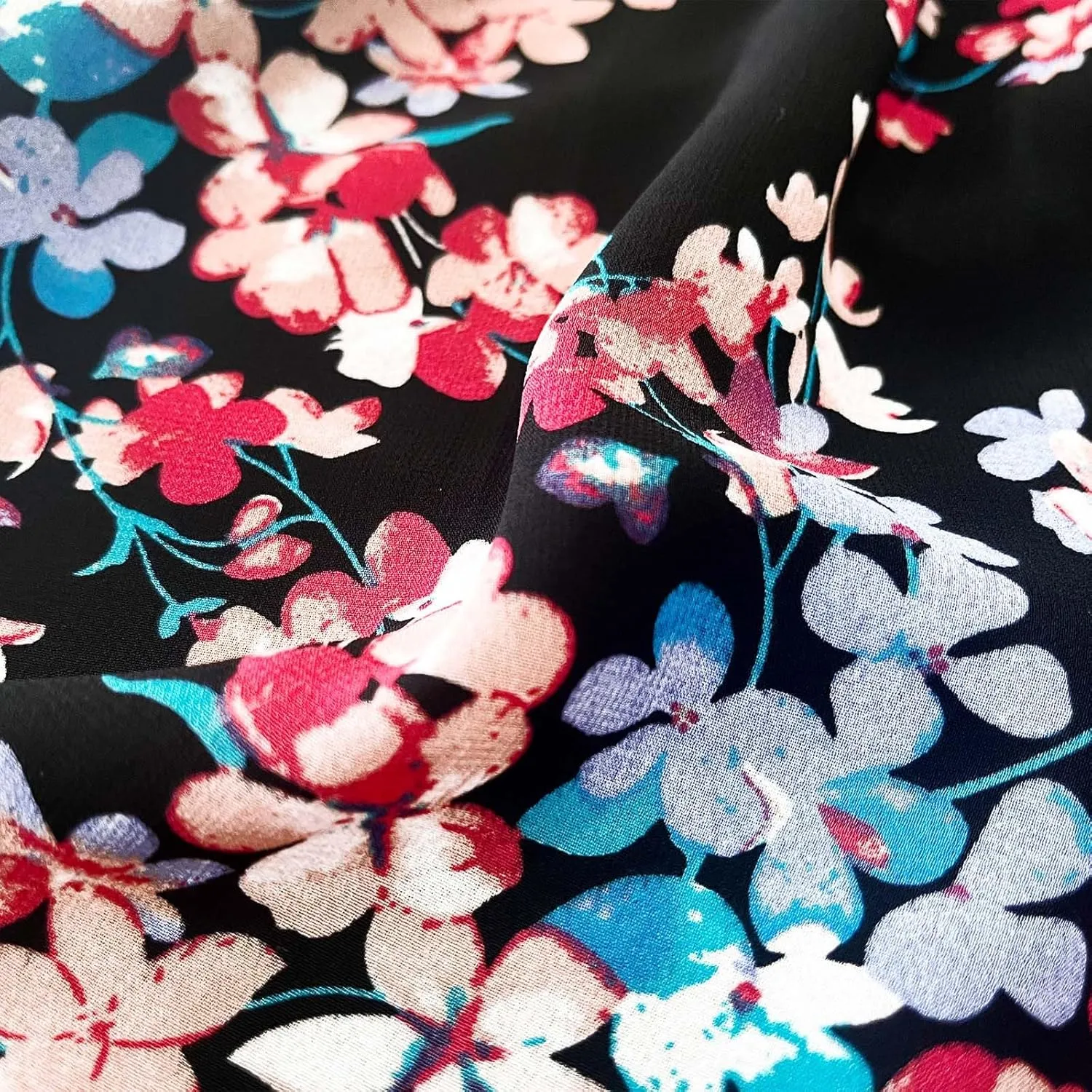 Women's Floral Maxi Dress Flowy V Neck High Waist Summer Wedding Guest Party Casual Chiffon Dress High Split Sundress