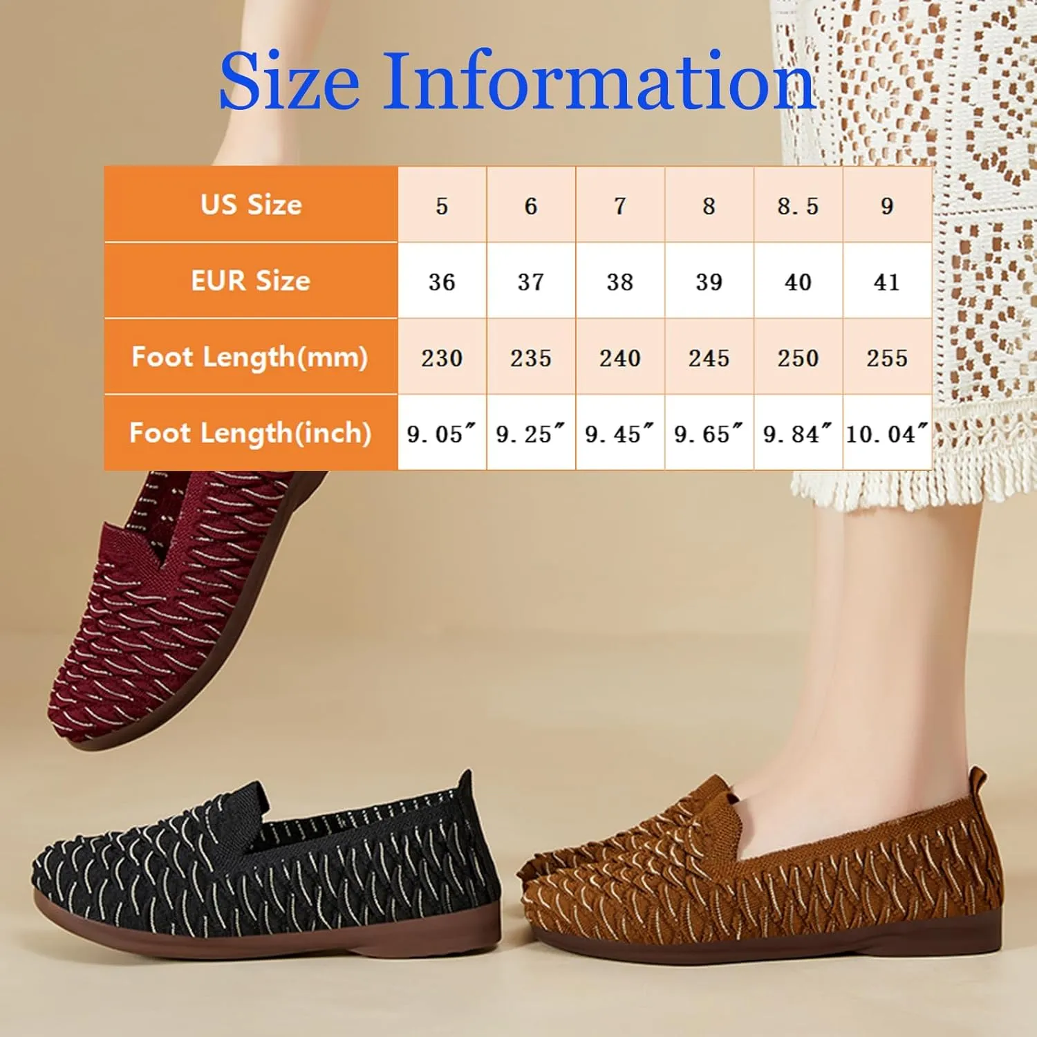 Women's Knit Breathable Ballet Flats Fashion Round Toe Soft Sole Shallow Mouth Slip On Loafers Comfortable Casual Walking Canvas Shoes