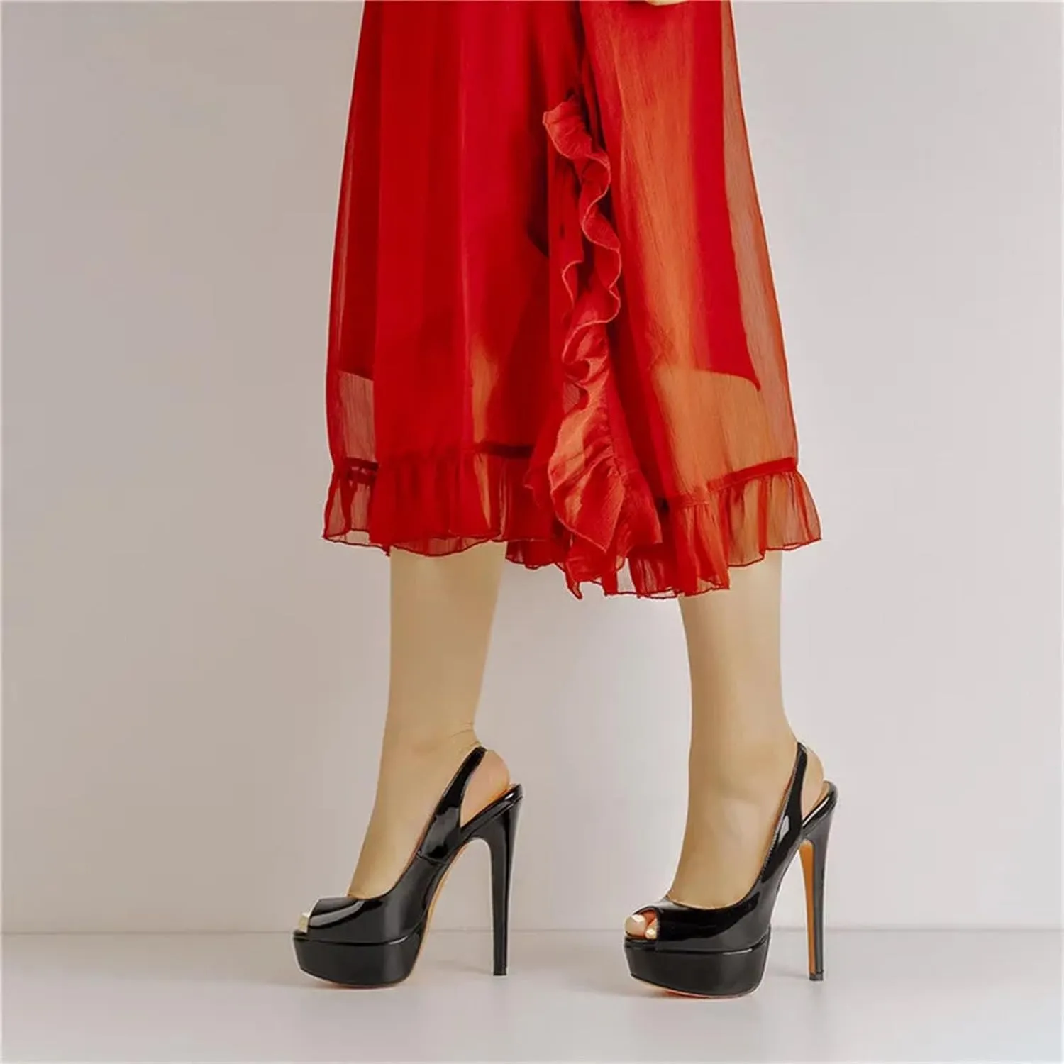 Women's Leopard Print Platforms - Mixed Color Buckle Party Pumps