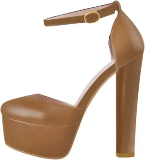 Women's Mary Jane Platforms - Round Toe Chunky Party Pumps