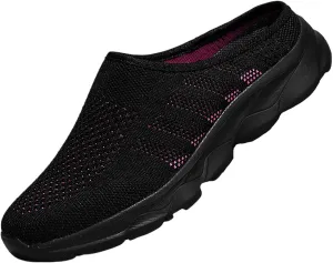 Women's Mesh Anti-Slip Orthopedic Mules Culgs Breathable Comfortable Summer Round Closed Toe Slip-on Stretch Soft Sole Hollow Out Casual Slippers for Walking Party Outdoor