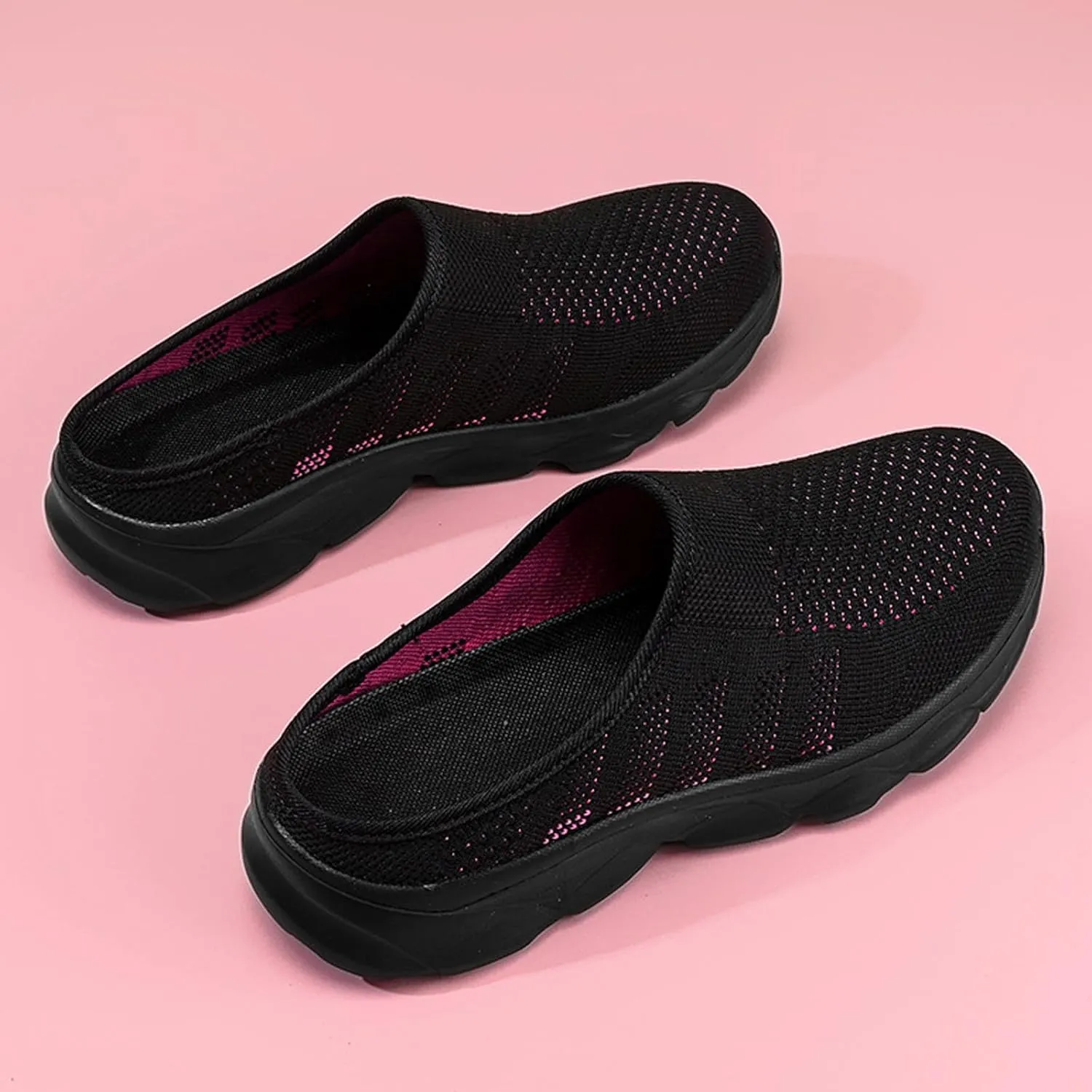 Women's Mesh Anti-Slip Orthopedic Mules Culgs Breathable Comfortable Summer Round Closed Toe Slip-on Stretch Soft Sole Hollow Out Casual Slippers for Walking Party Outdoor