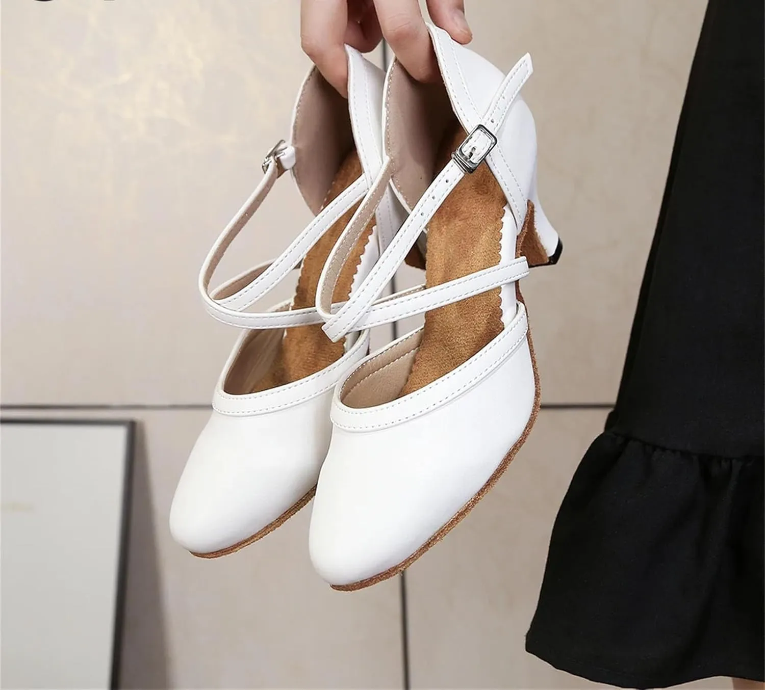 Women's Modern Tango Latin Dance Shoes - Ballroom Soft Sole Party Sandals, 5CM/2Inch Heel Height