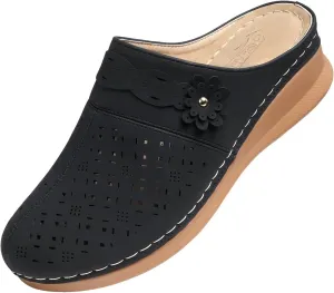 Womens Orthopedic Sandals Women's Comfortable Floral Non Slip Breathable Thick Soled Large Size Mules Clogs Women's