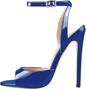 Women's Peep Toe 12cm Thin Heel Pumps - Open Toe Big Size Summer Sandals