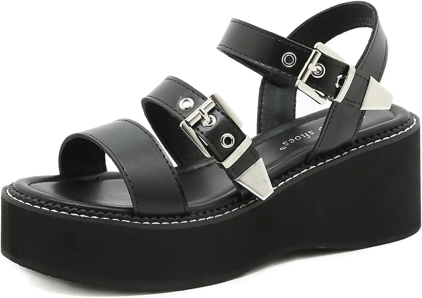 Women's Platform Chunky Heels Sandals with Ankle Buckle Summer Casual Open Toe Roman Sandals Fashion Comfort Slingback Minimalist Gothic Sandals
