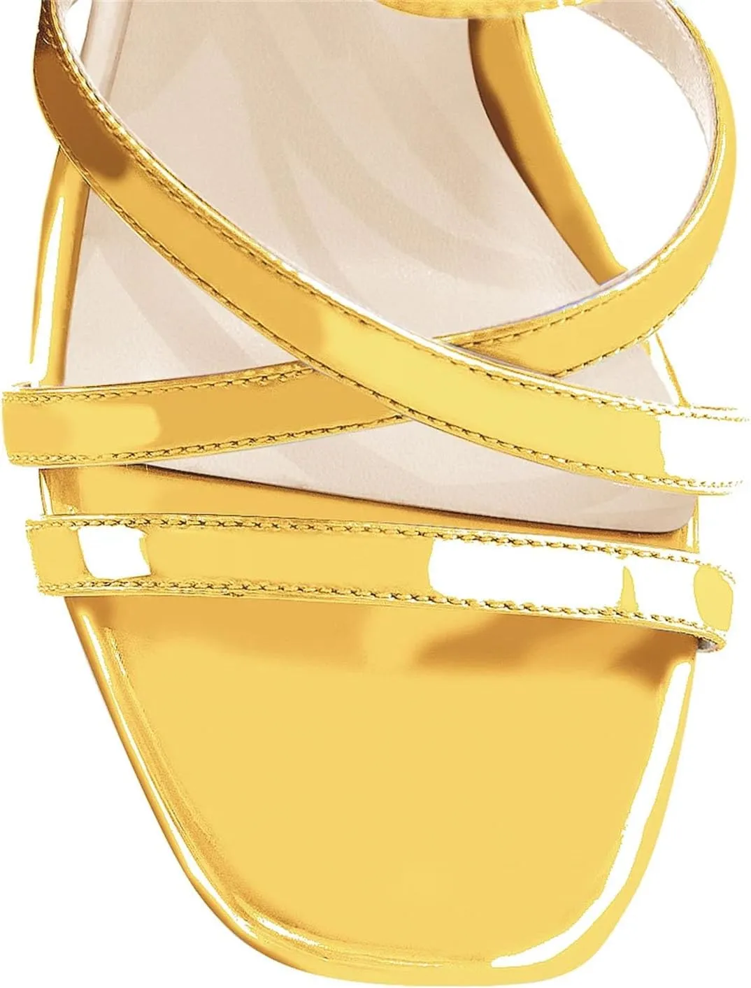 Women's Platform Peep Toe Heeled Sandals - Crisscross Ankle Strap Square Heel Dress
