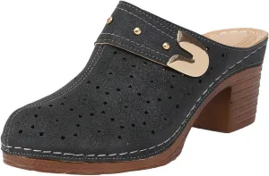 Women's Sandal Heels,Two Strap Open Toe Platform Slip-on Chunky Heels Sandals For Women Comfortable Walking Casual Dressy Summer Mules Shoes