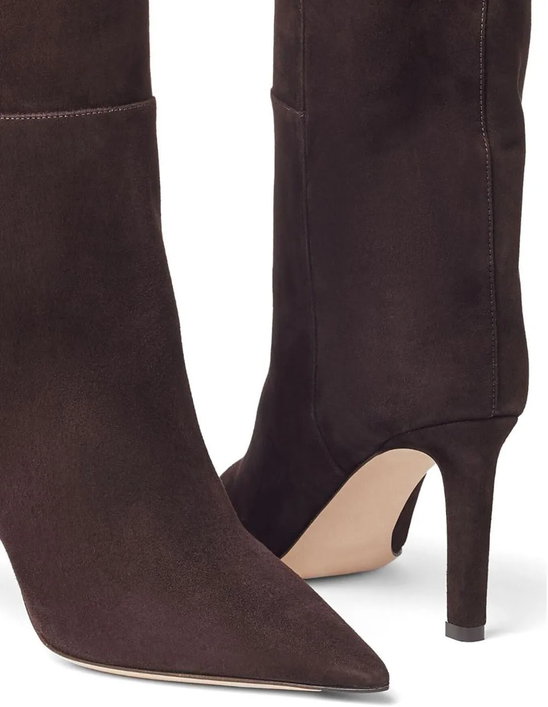 Women's Sexy Knee High Boots Stiletto Pointed Toe Tall Boots Wide Calf Leather Riding Boots Winter