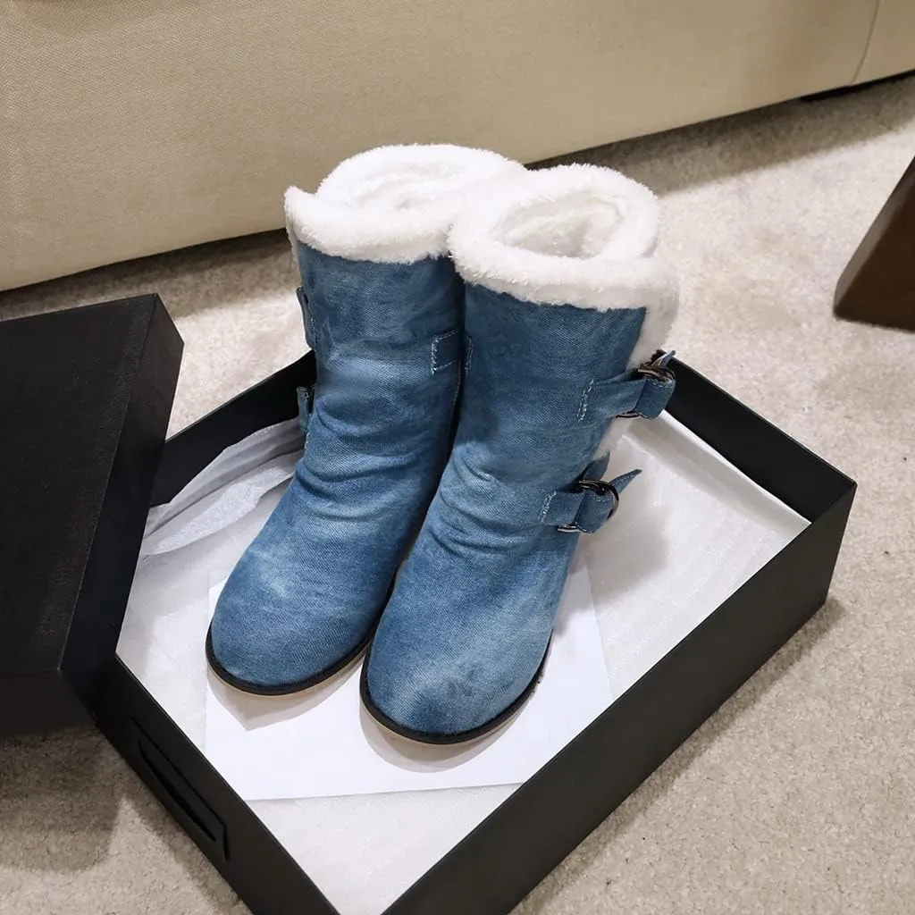 Women's Square Toe Denim Ankle Boots Embroidered Flower Zipper Block Low Heel Dressy Short Booties