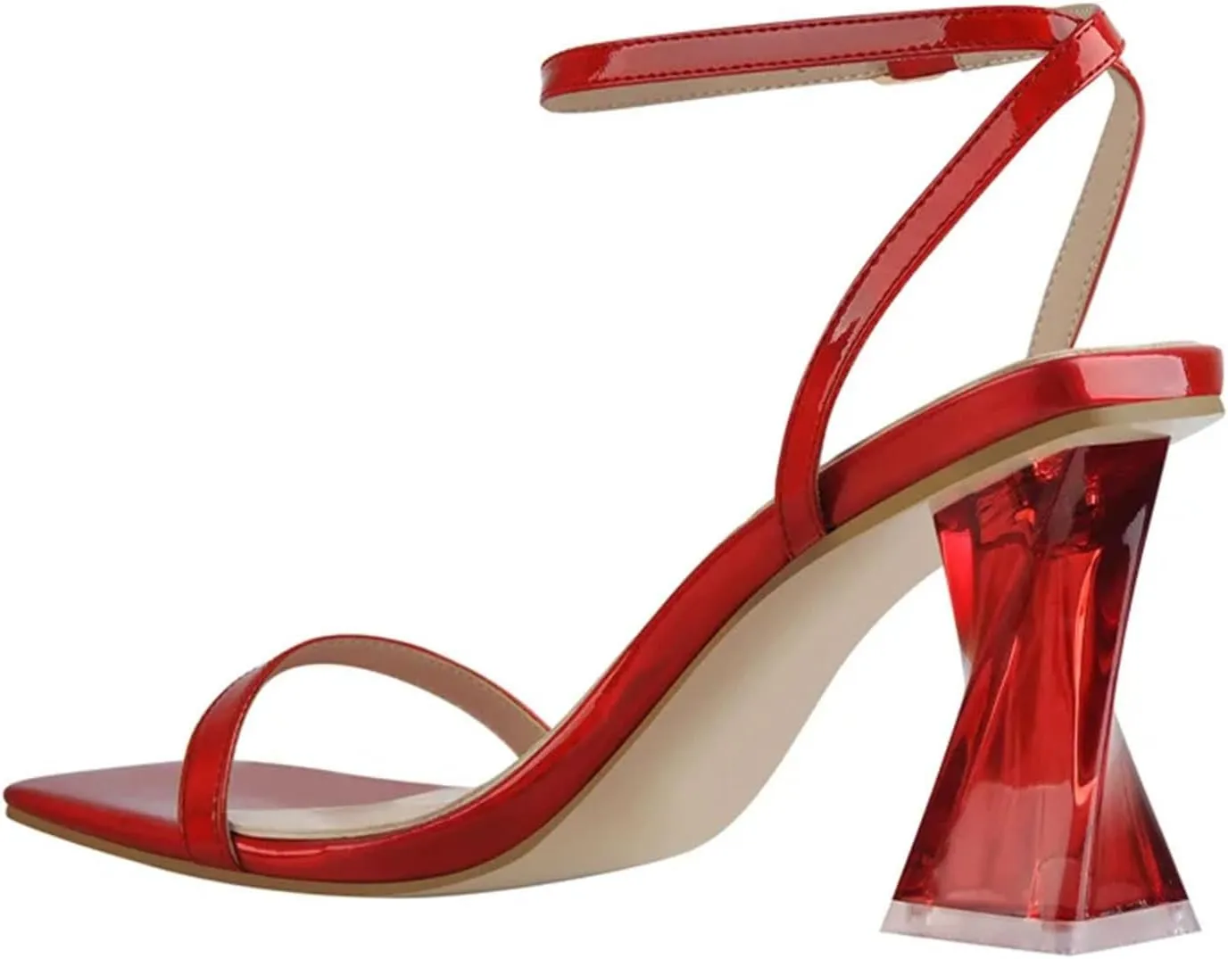 Women's Transparent Buckle Sandals - Square Peep Toe Casual Heels