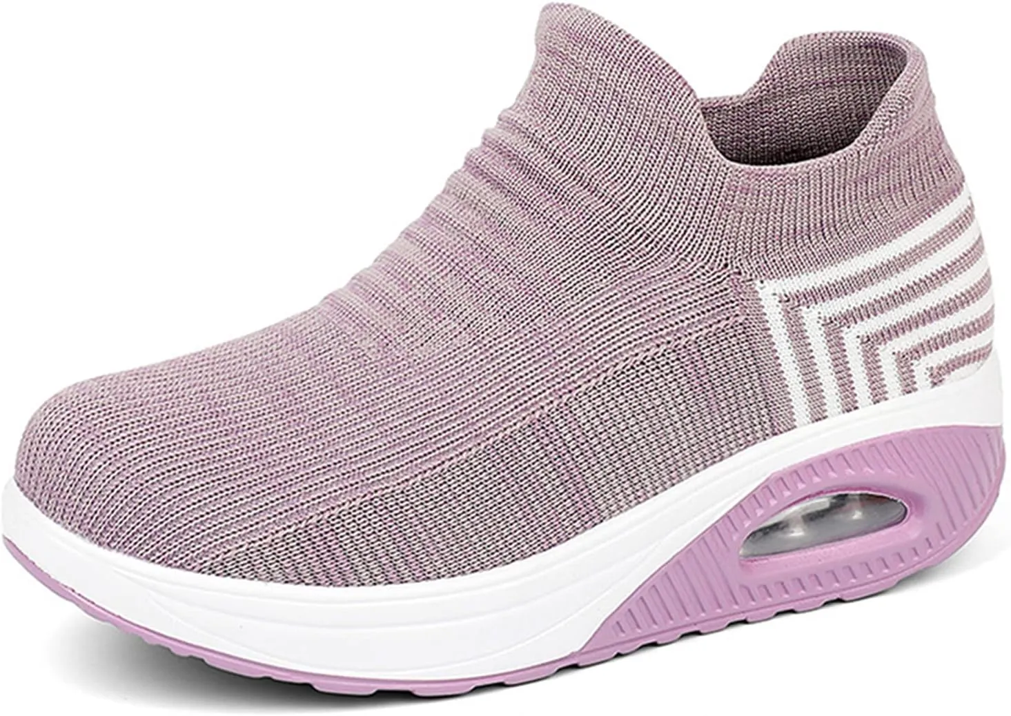 Women's Walking Shoes Socks Sneakers Breathable Mesh Slip-On Casual Shoes Thick Sole Loafers
