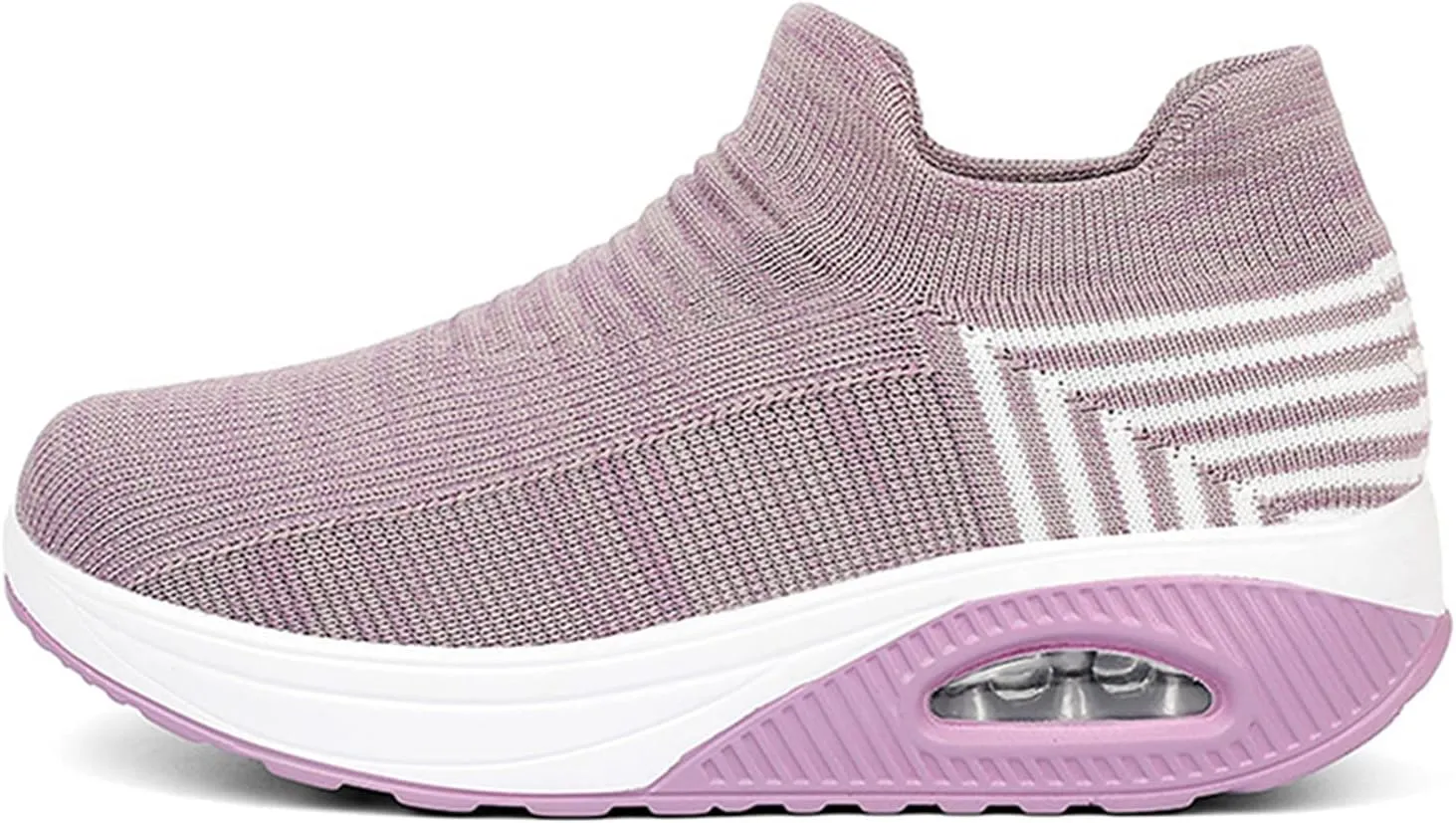Women's Walking Shoes Socks Sneakers Breathable Mesh Slip-On Casual Shoes Thick Sole Loafers