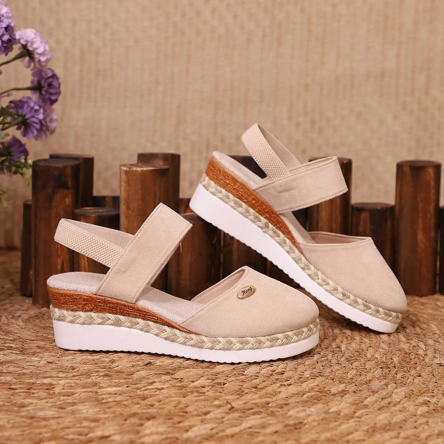 Women's Wedge Sandals,Comfortable Slip-on Closed Toe Wedge Heels Summer Dressy Platform Casual Outdoor Shoes For Women 2025