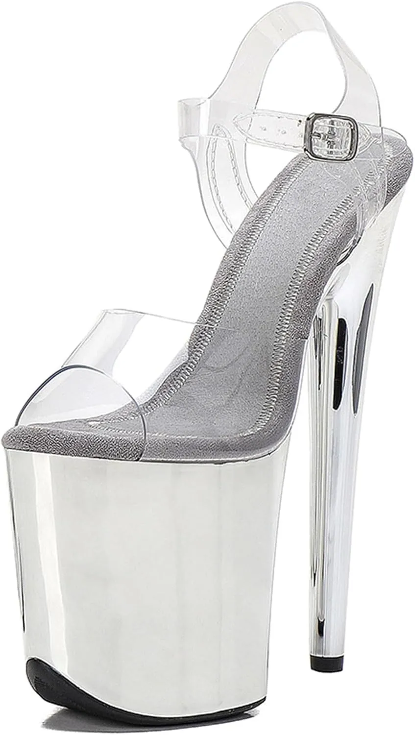 WUXIN H&P Women's 8 in Pole Dance High Heel Clear Platform Stiletto 6 7 in - Exotic Modern Dance Shoes for Pole Dancers, Exotic Dancers