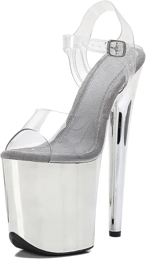 WUXIN H&P Women's 8 in Pole Dance High Heel Clear Platform Stiletto 6 7 in - Exotic Modern Dance Shoes for Pole Dancers, Exotic Dancers