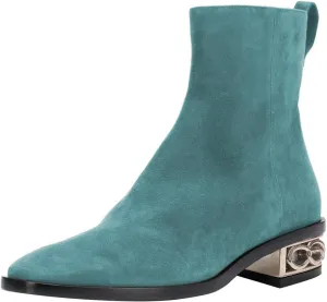 YDN Women Casual Square Closed Toe Ankle Boots Chunky Block Low Heels Short Booties Side Zipper Ladies Girls Fall Winter Dress Shoes