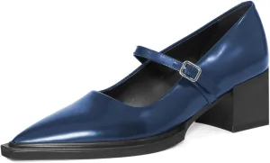 YDN Womens Mary Jane Chunky Block Low Heel Pumps Chic Closed Pointed Toe Buckled Strap Comfortable Dress Shoes Daily Size 4-16 US