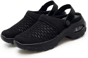 YTINGNICE Women's Orthopedic Clogs with Air Cushion Support,Mules Clogs for Women Summer Air Cushion Platform Mesh Mules (Black,Women-US-9)