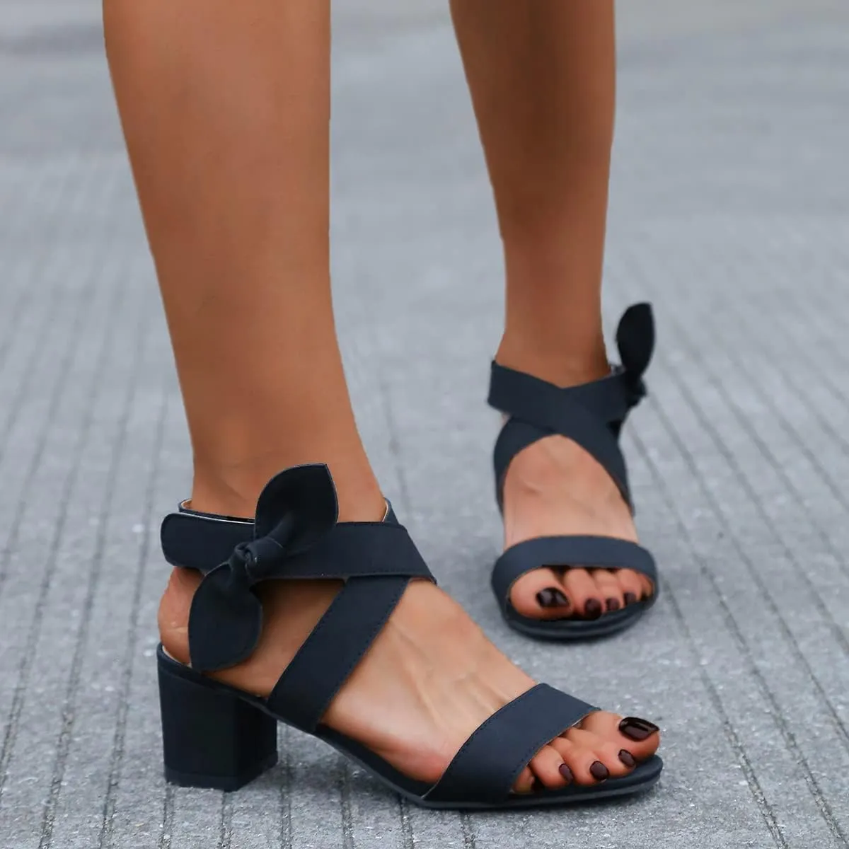 ZBYY Womens Open Toe Chunky Heel Ankle Strap Shoes Summer Block Low Heel Dress Party Wedding Pump Sandals