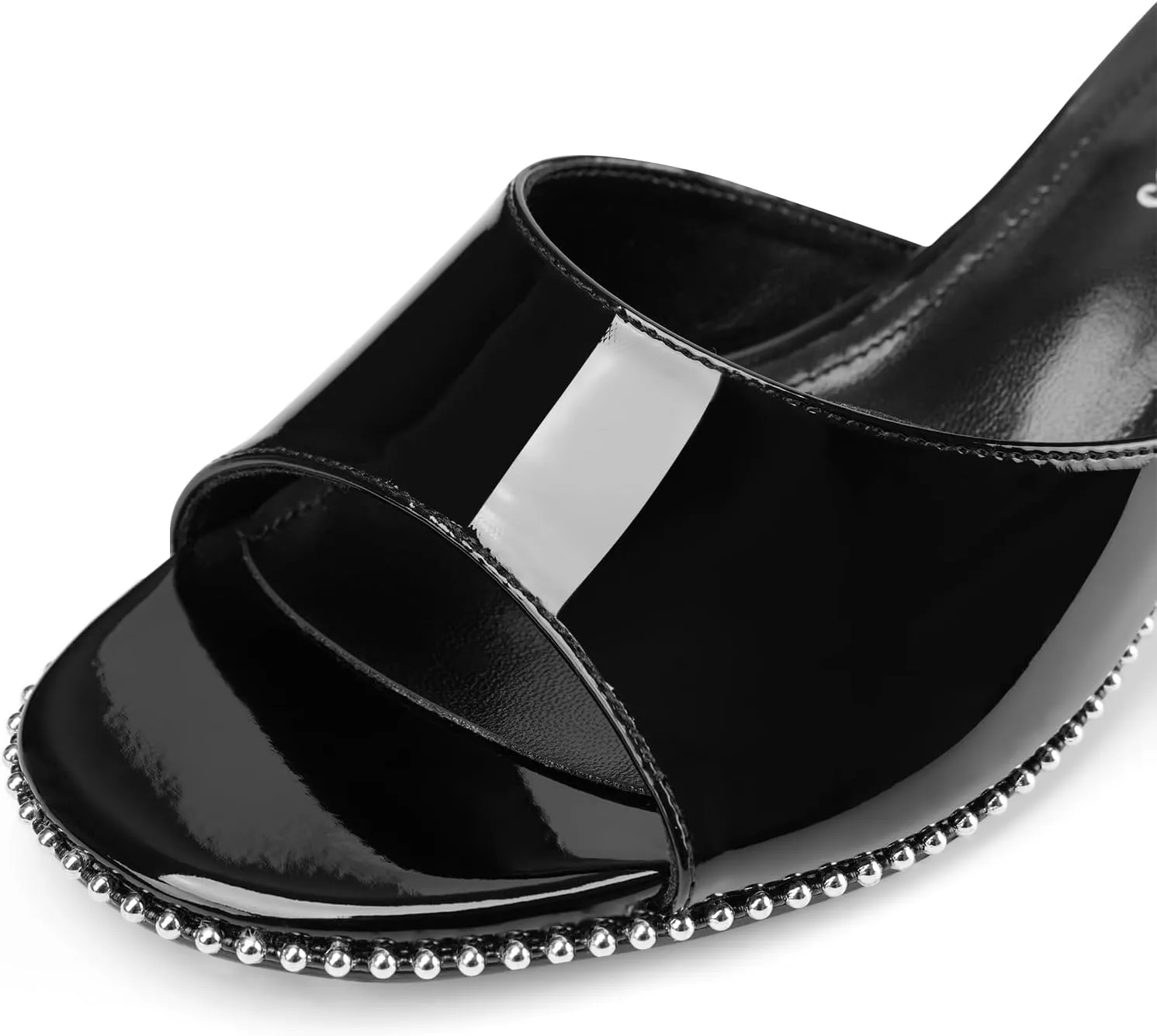 Z.Oufeier Women's Low Kitten Heeled Slide Sandals Round Open Toe Slip On Mules For Party Dress Wedding